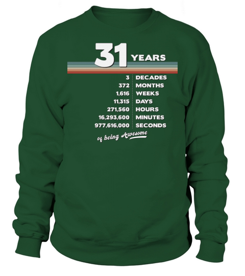 31st Birthday Vintage 31 Years Old Retro 372 Sweatshirt Unisex
