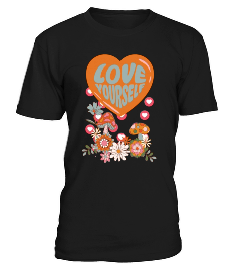 Love yourself retro groovy self care Valentine T-Shirt Unisex