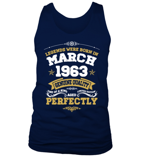 Vintage Aged To Perfection March 1963 Tank Top Unisex
