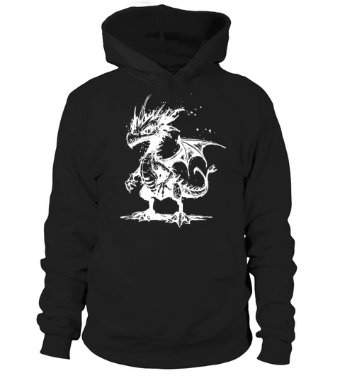 Cool Little Vintage Dragon With Wings Hoodie Unisex