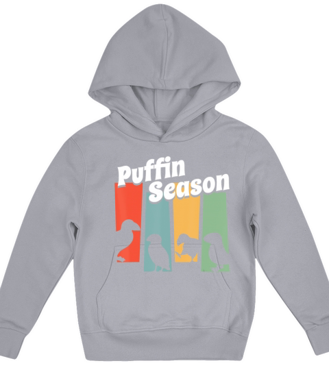 Funny Puffin Season Retro Vintage Puffin Lover Kids Hoodie