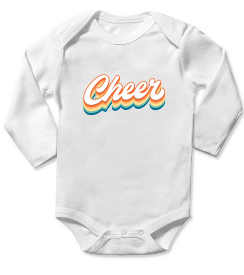Cheer 80s Retro Vintage Long Sleeve Baby One-Piece