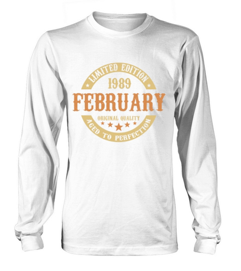 February 1989 Vintage Birthday Present Long sleeved Unisex