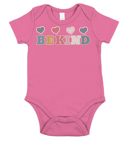 Be kind with hearts Short Sleeve Baby One-Piece