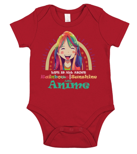 Cute Life is All About Rainbows Sunshine And Anime Short Sleeve Baby One-Piece