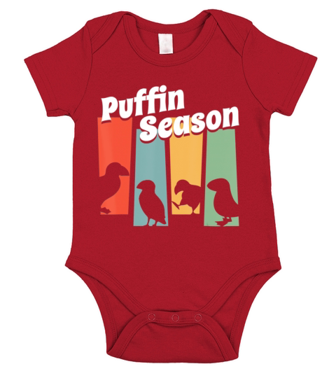 Funny Puffin Season Retro Vintage Puffin Lover Short Sleeve Baby One-Piece
