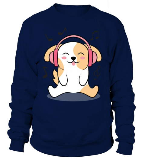 Cute Dog Listening To Music Sweatshirt Unisex