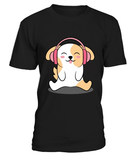 Cute Dog Listening To Music T-Shirt Unisex
