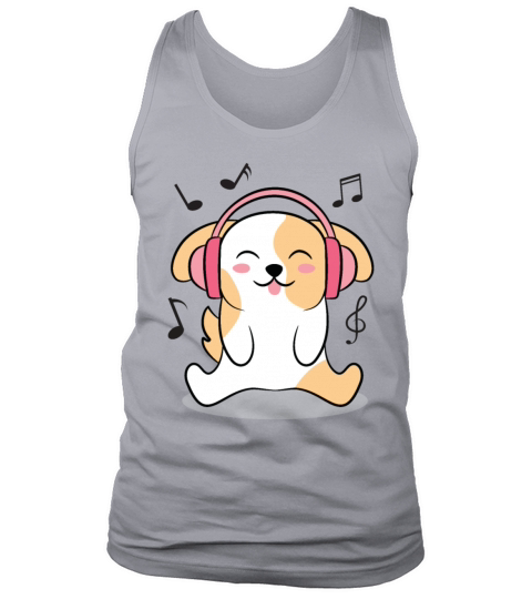 Cute Dog Listening To Music Tank Top Unisex