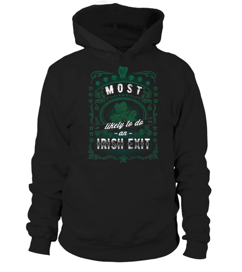 Irish Exit Saint Patricks Day Vintage Shamrock Hoodie Unisex