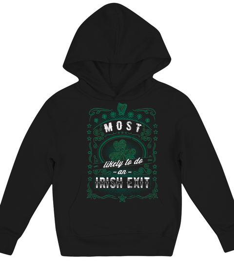 Irish Exit Saint Patricks Day Vintage Shamrock Kids Hoodie