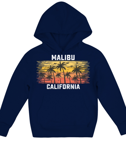 Malibu California Summer Retro VIntage Vacation Kids Hoodie