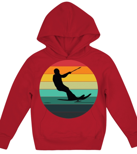 Retro Vintage Wakeboarding Wakeboarder Water Sport Kids Hoodie