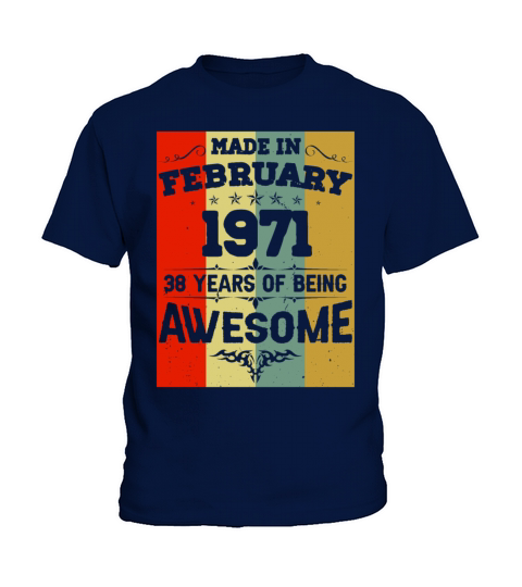 February 1971 Vintage Birthday Present Kids T-Shirt