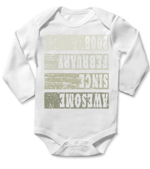 2008 February vintage Long Sleeve Baby One-Piece