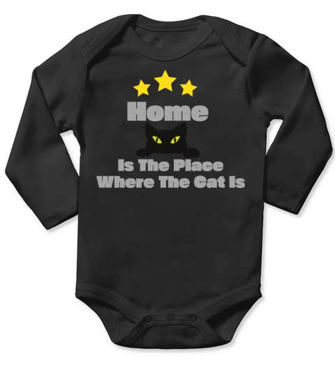 Home Is The Place Where The Cat Is Long Sleeve Baby One-Piece
