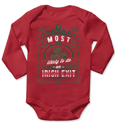 Irish Exit Saint Patricks Day Vintage Shamrock Long Sleeve Baby One-Piece