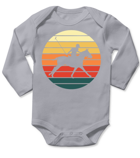 Polo Sport Rider Equestrian Retro Vintage Gift Long Sleeve Baby One-Piece