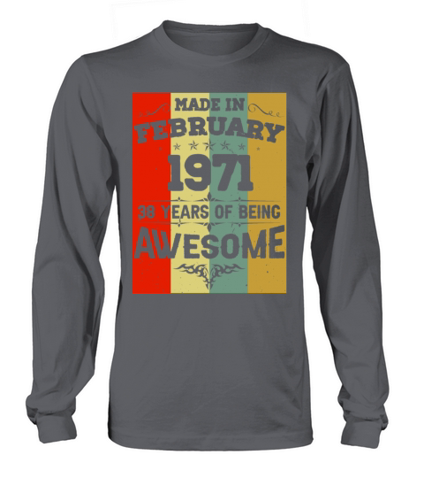 February 1971 Vintage Birthday Present Long sleeved Unisex
