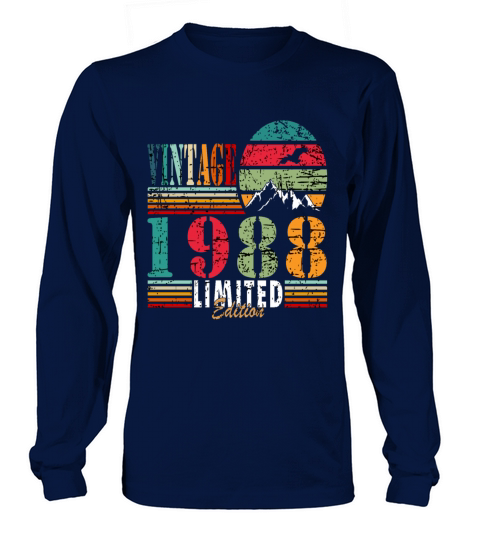 Retro Birthday Year Vintage 1988 Long sleeved Unisex