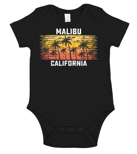 Malibu California Summer Retro VIntage Vacation Short Sleeve Baby One-Piece