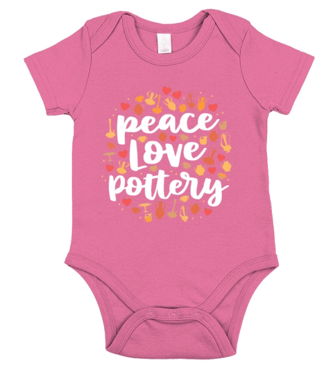 Peace Love Pottery idea for Women Pots Gift Cerami Short Sleeve Baby One-Piece