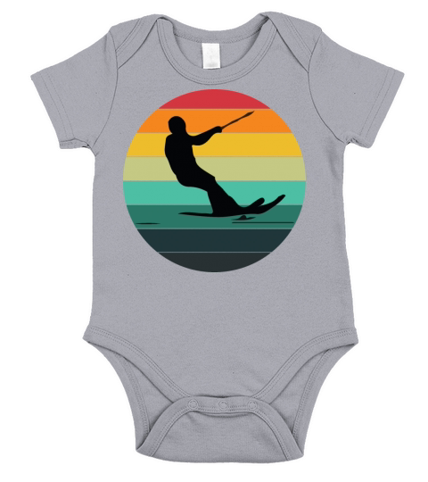Retro Vintage Wakeboarding Wakeboarder Water Sport Short Sleeve Baby One-Piece