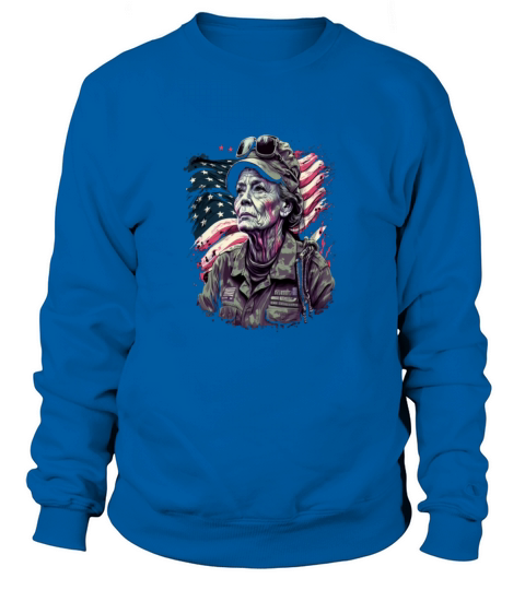 Retired Military Vintage Veteran American Mom Sweatshirt Unisex