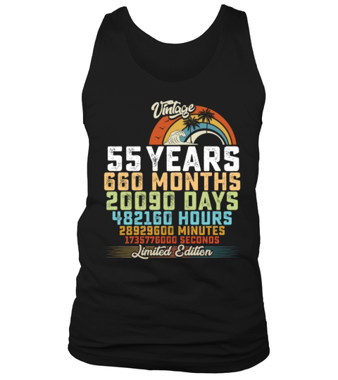 55th Birthday 55 Years Hours Month Vintage Tank Top Unisex