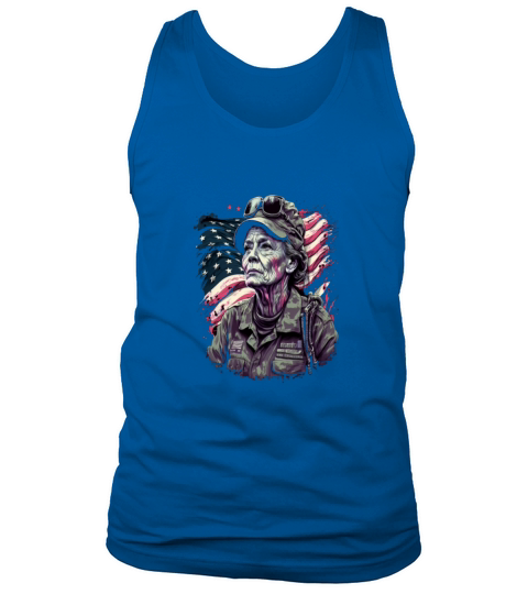 Retired Military Vintage Veteran American Mom Tank Top Unisex