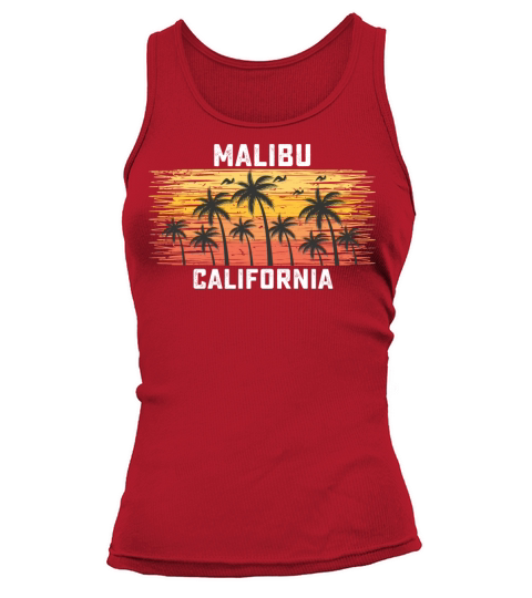 Malibu California Summer Retro VIntage Vacation Tank top Woman