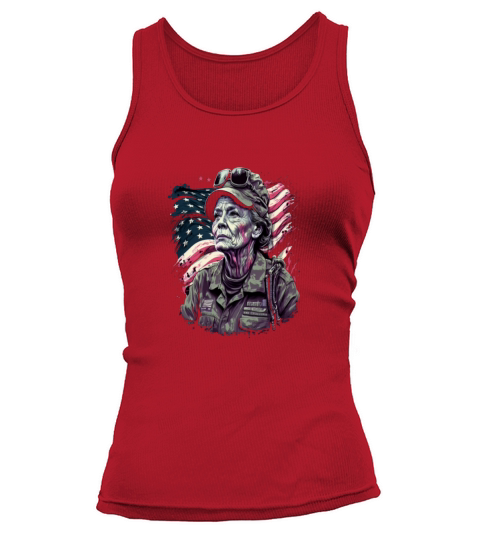 Retired Military Vintage Veteran American Mom Tank top Woman