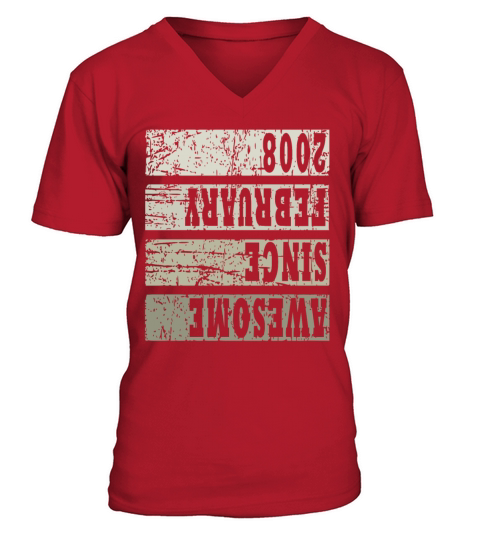 2008 February vintage V-Neck T-shirt