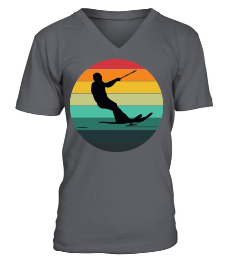 Retro Vintage Wakeboarding Wakeboarder Water Sport V-Neck T-shirt