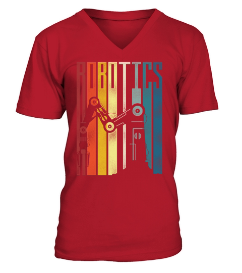 Robot Robotics Engineer Retro V-Neck T-shirt