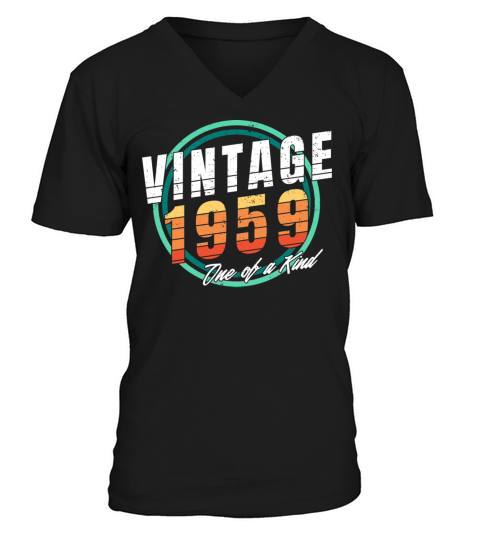 Vintage 1959 Shirt for Men Women 64 Year Old 64th V-Neck T-shirt