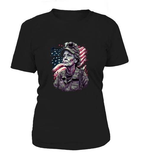 Retired Military Vintage Veteran American Mom Women's T-Shirt