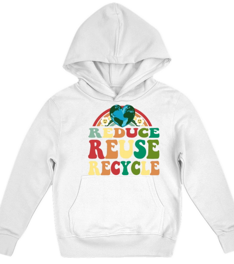 Men Women Vintage Earth Day Reduce Reuse Recycle Kids Hoodie