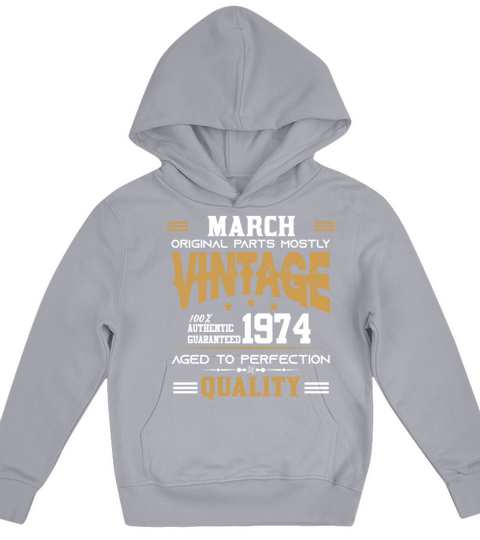 Vintage Aged To Perfection March 1974 Kids Hoodie