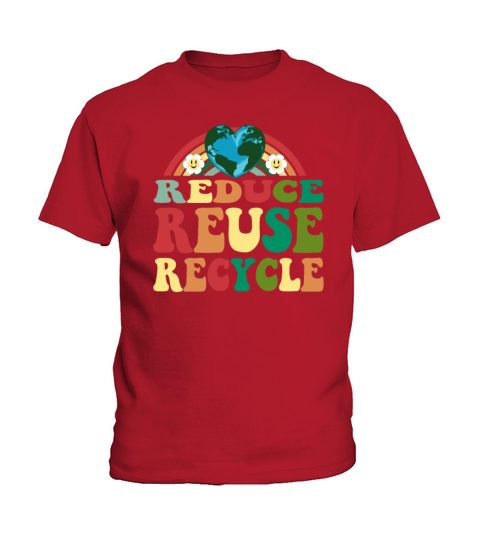 Men Women Vintage Earth Day Reduce Reuse Recycle Kids T-Shirt