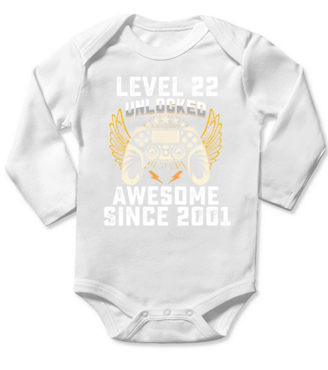 Gaming Level 22 Unlocked Awesome Since 2001 Long Sleeve Baby One-Piece
