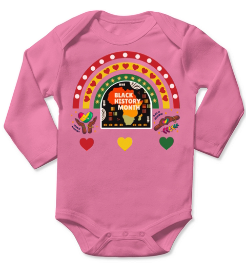 Retro vintage Black History month pride logo Long Sleeve Baby One-Piece