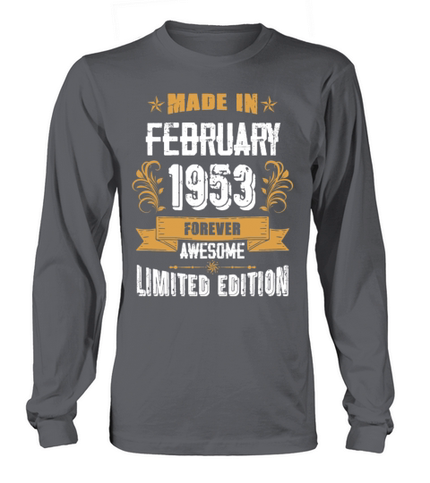 February 1953 Vintage Birthday Present Long sleeved Unisex