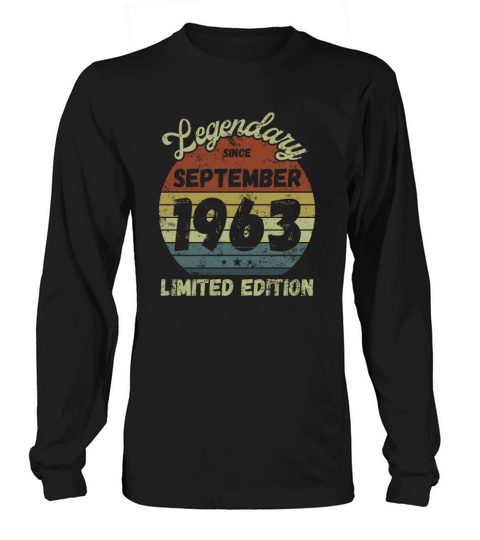 September 1963 - Vintage Birthday Present Long sleeved Unisex