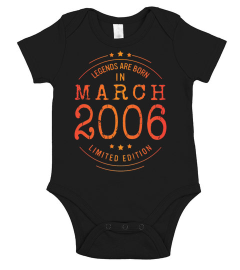 Birthday March 2006 Limited Edition Vintage Short Sleeve Baby One-Piece