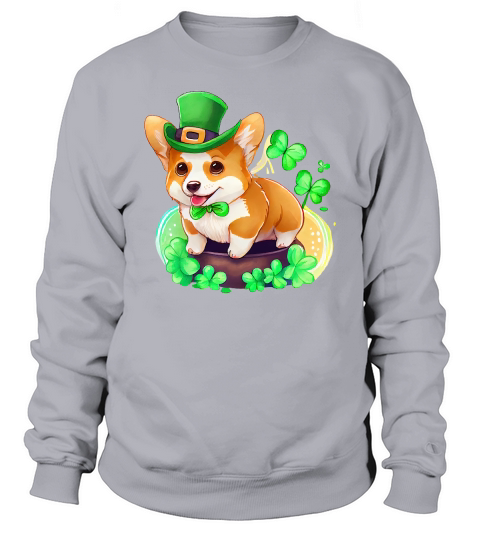 Cute Corgi Dog Saint Patricks Day Sweatshirt Unisex
