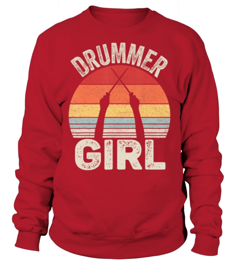 Vintage Retro Drummer Girl Sweatshirt Unisex