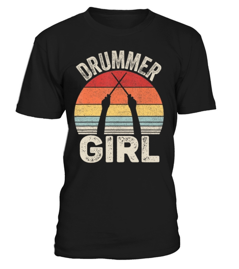 Vintage Retro Drummer Girl T-Shirt Unisex