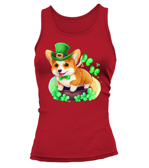 Cute Corgi Dog Saint Patricks Day Tank top Woman