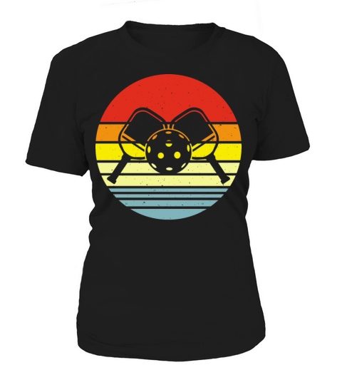 Vintage Pickleball Sports Paddle Lover Sunset Women's T-Shirt
